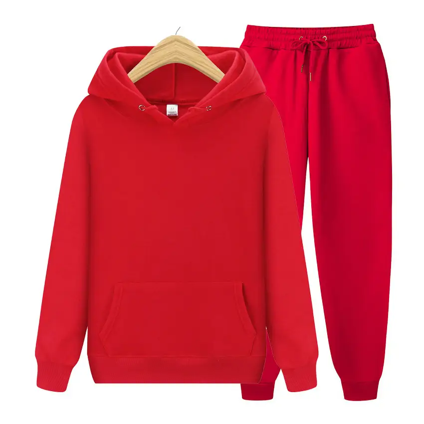 Men Black Fleece Hoodie Pants Sports Suit Autumn - Image 3