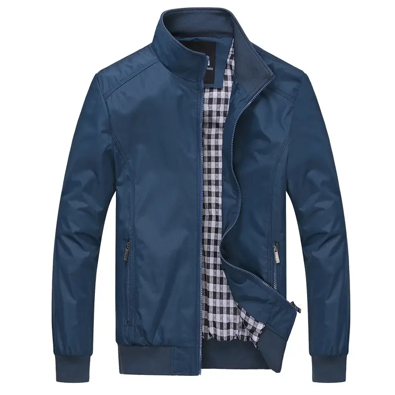 Men Blue Casual Thickened Jacket Autumn Loose Fit