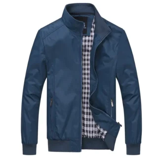 Men's Blue Loose Fit Autumn Jacket Plus Size