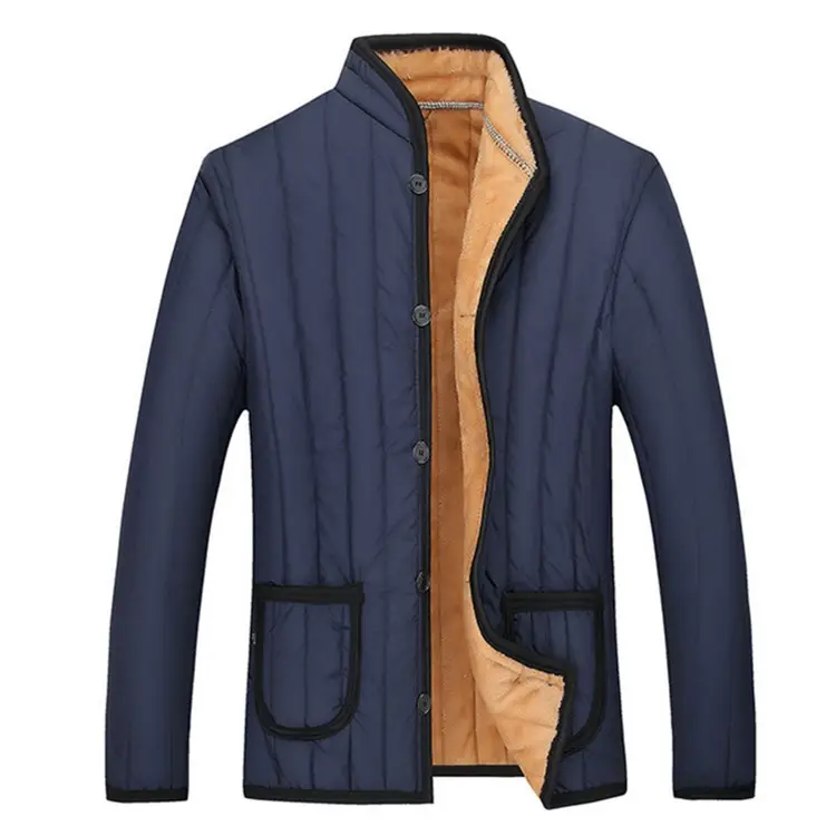 Black Velvet Padded Jacket for Men Winter - Image 3
