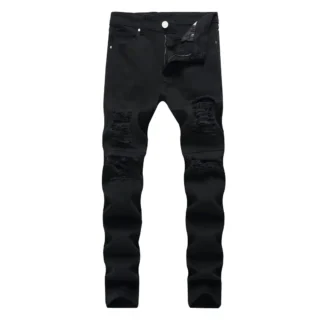 Black Ripped Slim Fit Men's Jeans