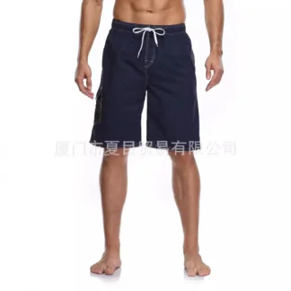 Men's Black Quick-Dry Beach Shorts Loose Fit Summer