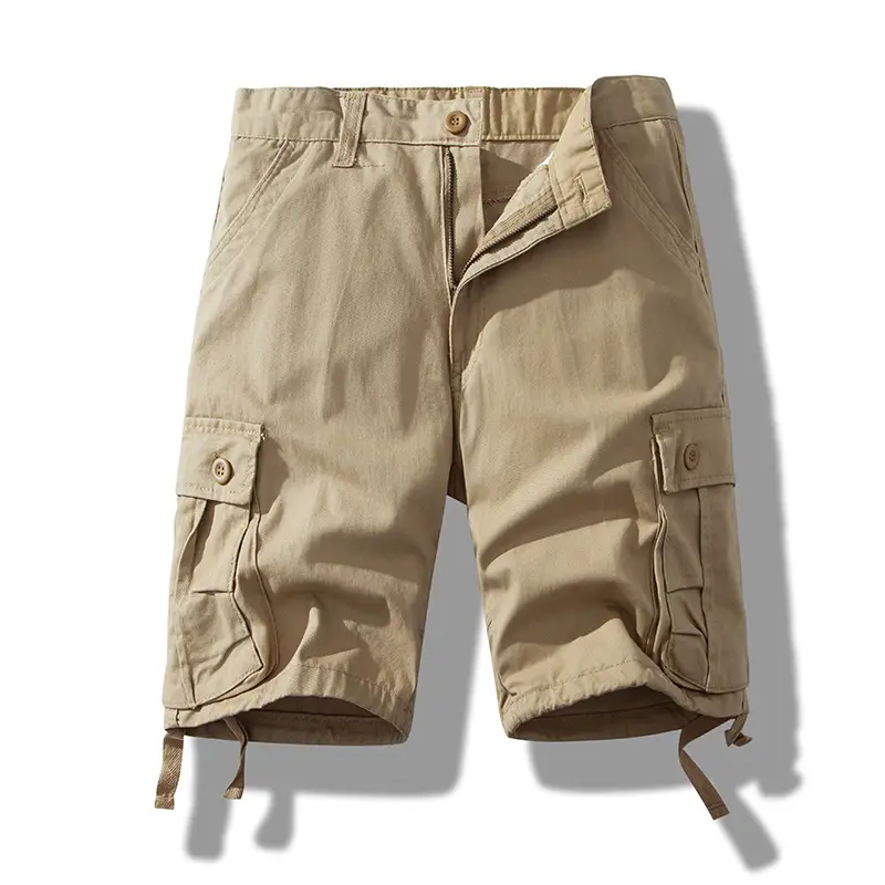 Men Multi-Color Cargo Shorts Loose Fit Cotton Summer - Image 4