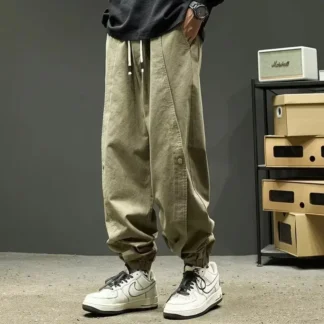 Men Khaki Plus Size Cotton Casual Pants