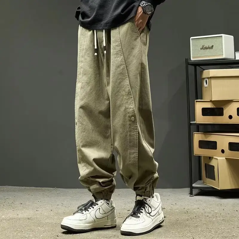 Men Khaki Plus Size Cotton Casual Pants