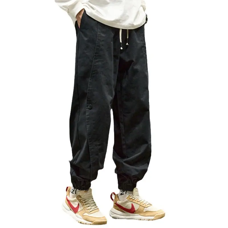 Men Khaki Plus Size Cotton Casual Pants - Image 5