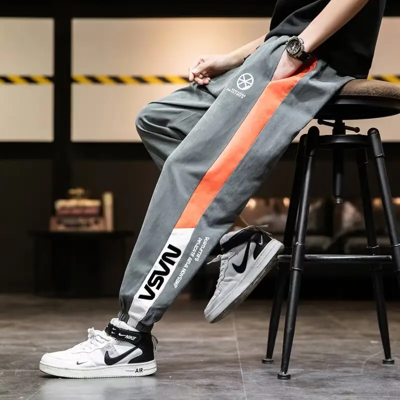 Men Loose Sports Pants Black 4XL Plus Size Summer - Image 2