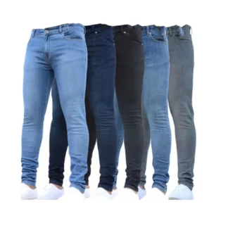 Slim Fit Stretch Denim Pants for Men Multi Colors