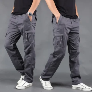 Men's Army Green Multi-Pocket Casual Pants