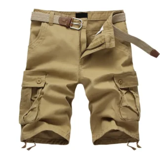 Men Khaki Cargo Shorts Plus Size Summer Casual Loose Fit