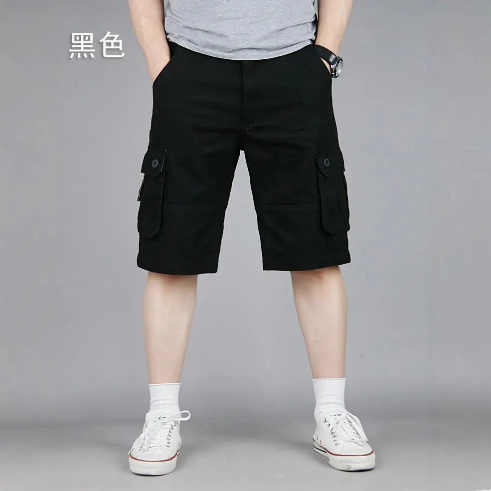 Men Cargo Shorts Summer Casual Khaki Olive - Image 4