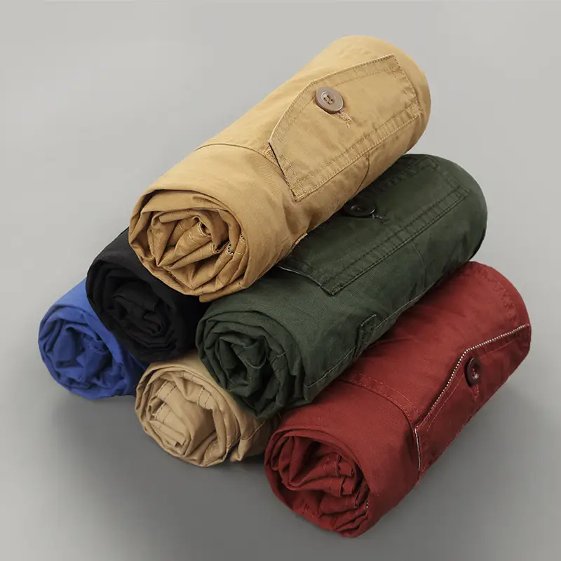 Men Khaki Loose Multi-Pocket Casual Shorts - Image 4