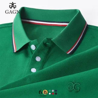 Cotton Polo Shirt Grass Green Loose Fit Summer Women