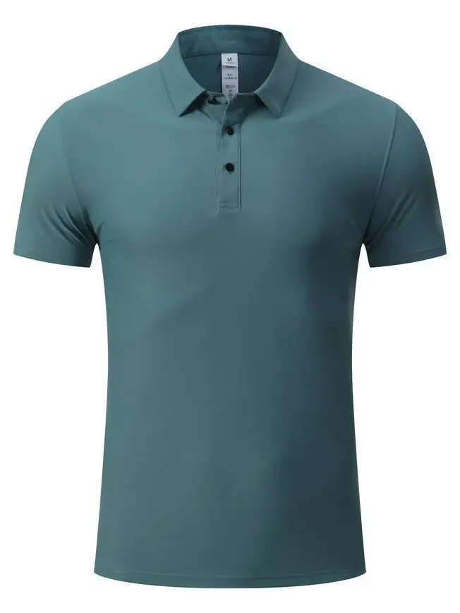 Men Ice Silk Polo Shirt White Large Summer Business - Image 3