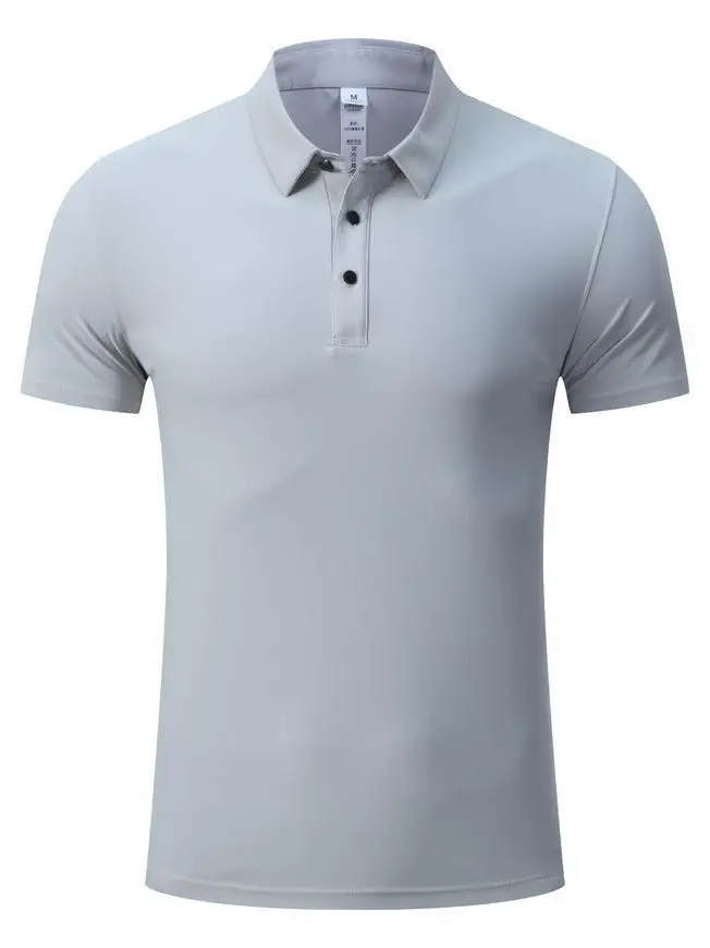 Men Ice Silk Polo Shirt White Large Summer Business - Image 4
