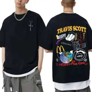 Travis Scott Graphic T-Shirt Cotton Summer Unisex