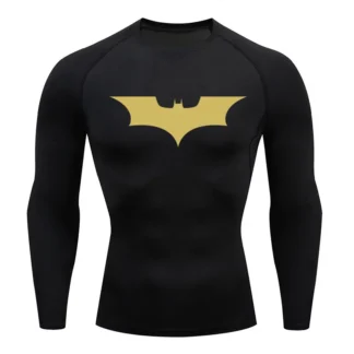 Men's Black Batman Compression Long Sleeve T-Shirt