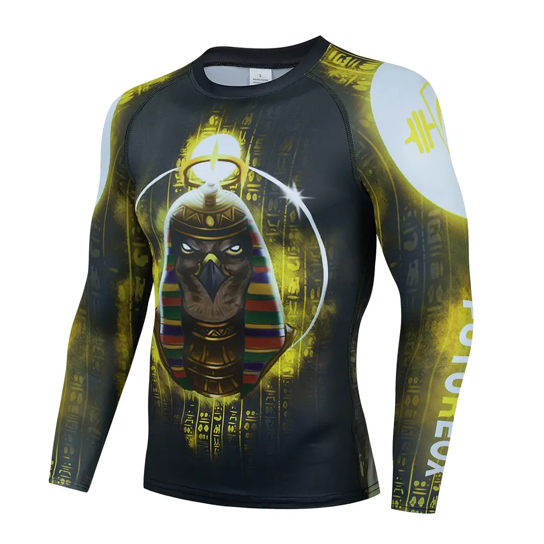 Men's Printed Quick-Dry Sports Tights Blue Dragon Design - Image 3