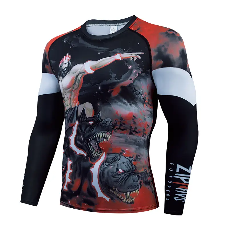 Men's Printed Quick-Dry Sports Tights Blue Dragon Design - Image 5