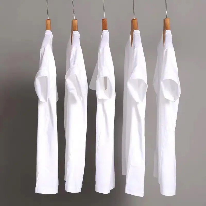 Men Loose Fit Cotton T-Shirt White Summer - Image 3