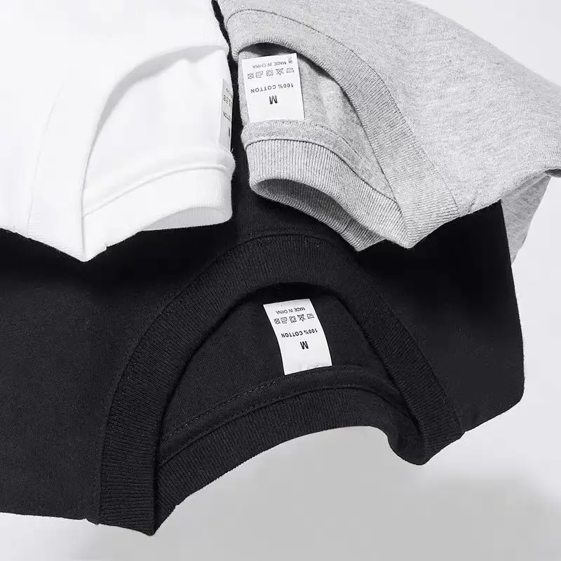 Men Loose Fit Cotton T-Shirt White Summer - Image 4