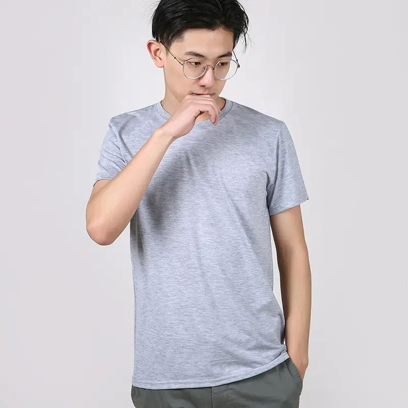 Custom Cotton Round Neck T-Shirt for Men, Durable & Stylish - Image 3
