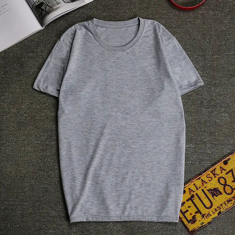 Custom Cotton Round Neck T-Shirt for Men, Durable & Stylish - Image 4