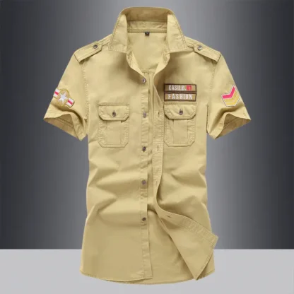 Men Military Style Short Sleeve