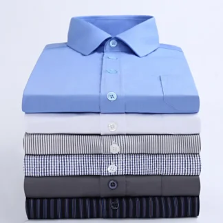Men's Loose Plus Size Spring Business Shirts Stack of 6 Colors