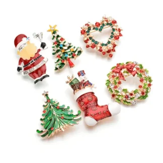 Christmas-themed Brooch Set for Women Winter Wear
