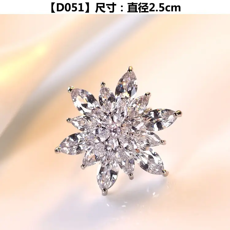 Snowflake Zircon Brooch for Women - Image 2