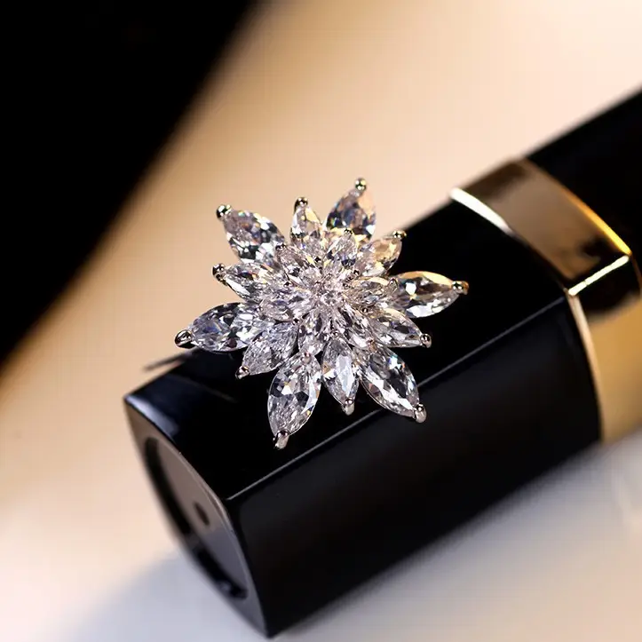 Snowflake Zircon Brooch for Women - Image 4