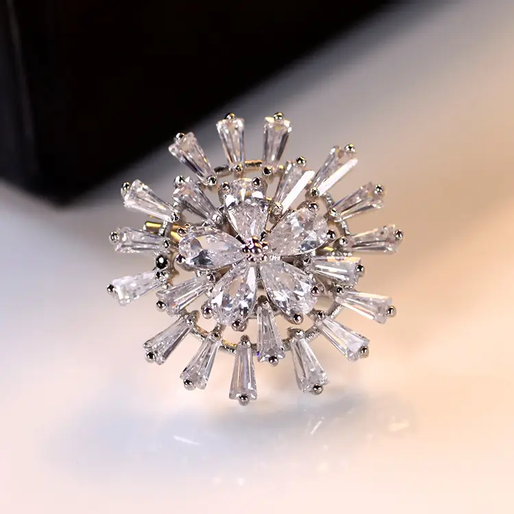 Snowflake Zircon Brooch for Women - Image 8
