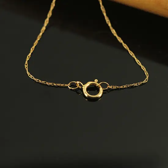 Gold Water Wave Necklace 0.76MM Lightweight Elegant - Image 4