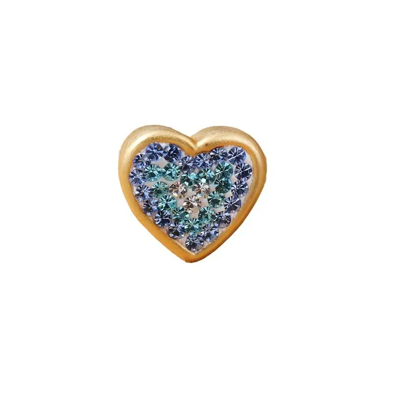 Heart Shaped Czech Rhinestone Earrings Silver - Image 5