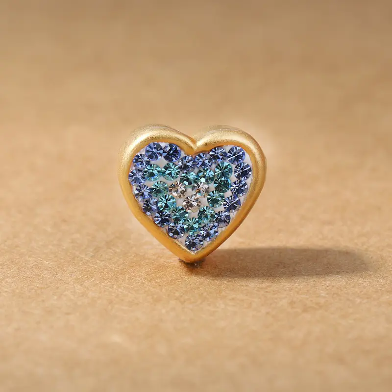Heart Shaped Czech Rhinestone Earrings Silver - Image 6