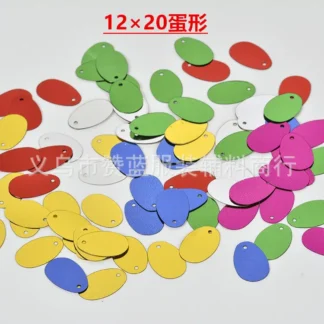 Egg Shaped PVC Sequins 12x20mm Multi Color