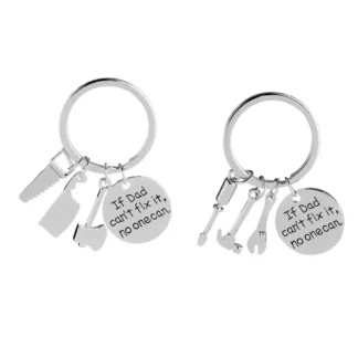 Father's Day Keychain with Engraved Message & Tools