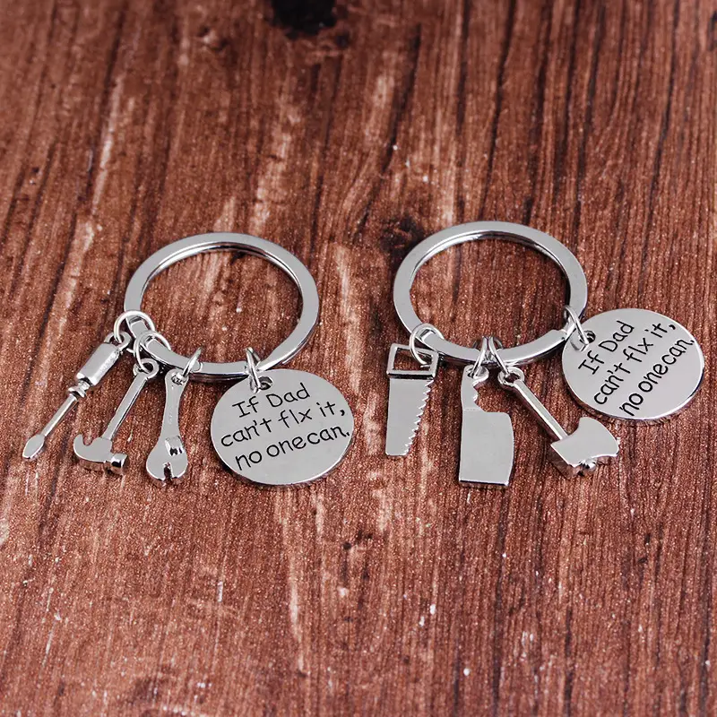 Father's Day Keychain with Engraved Message & Tools - Image 2