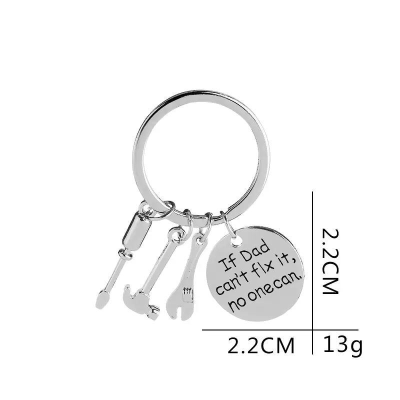 Father's Day Keychain with Engraved Message & Tools - Image 3