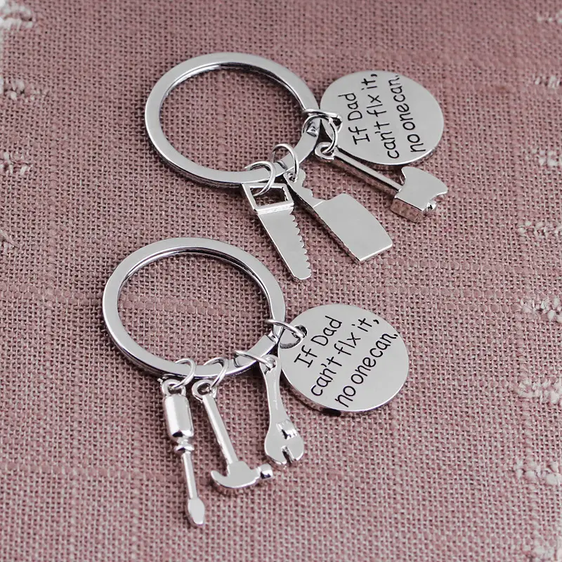 Father's Day Keychain with Engraved Message & Tools - Image 4