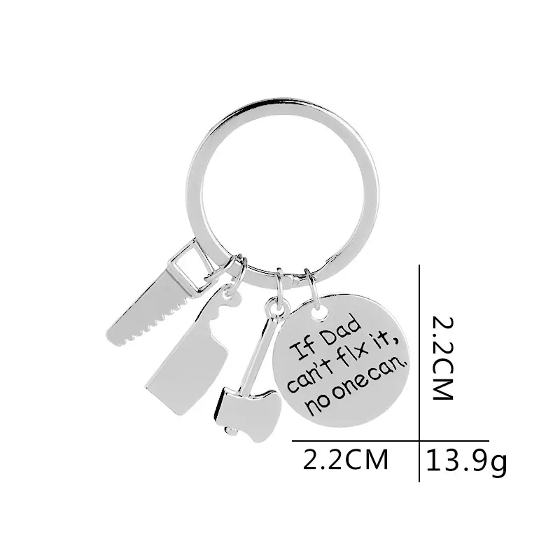 Father's Day Keychain with Engraved Message & Tools - Image 5