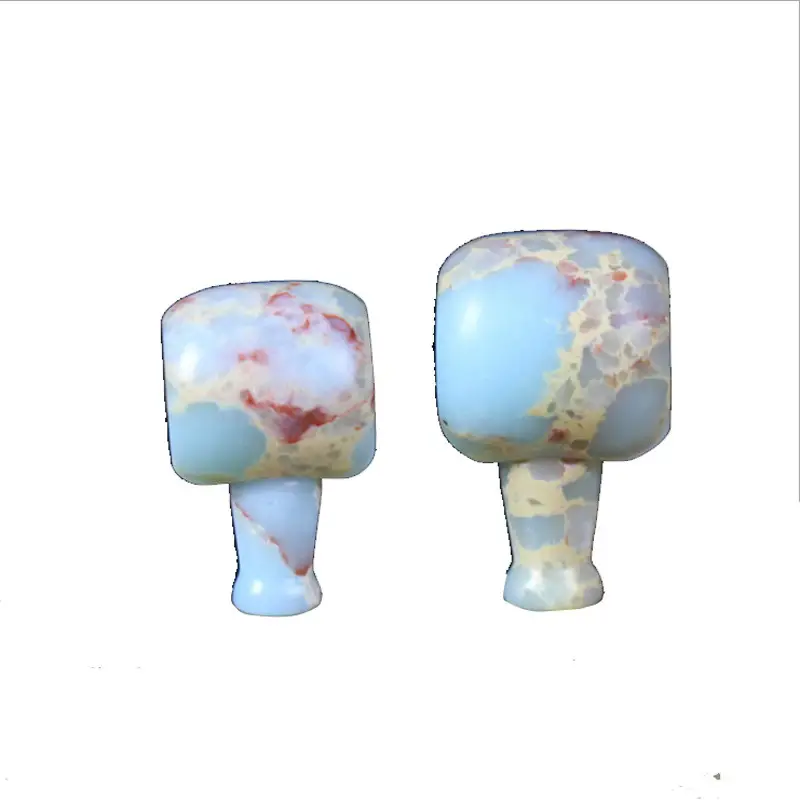 Shoushan Stone Beads Blue Red Veined for Wedding Office Wear - Image 5