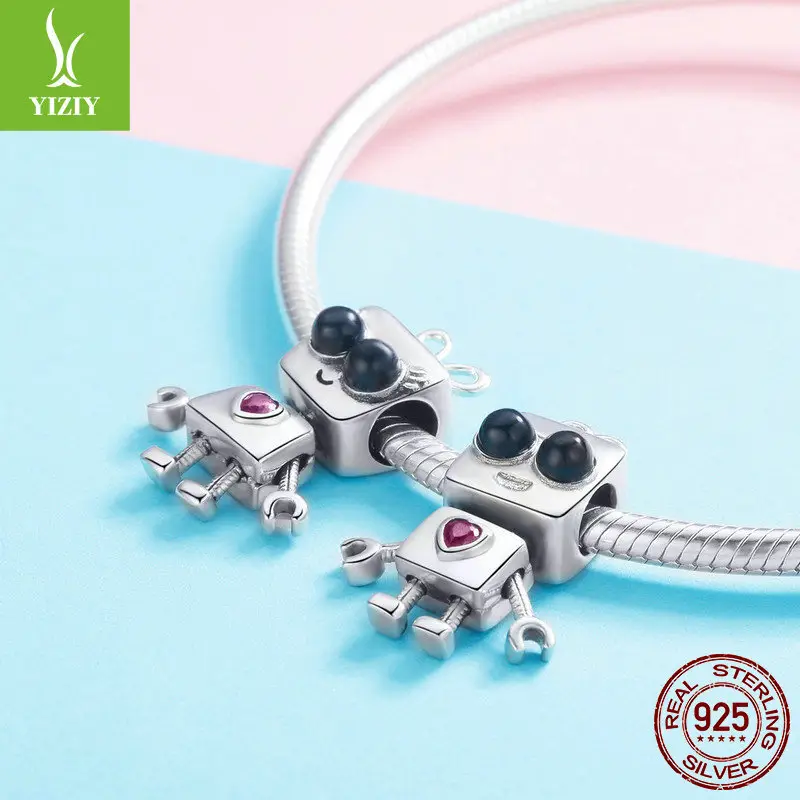 925 Sterling Silver Robot Charm Bracelets for Girls - Image 4