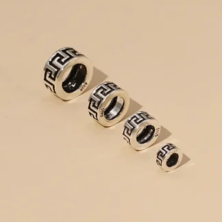 Retro Greek Key Silver Beads for DIY Jewelry