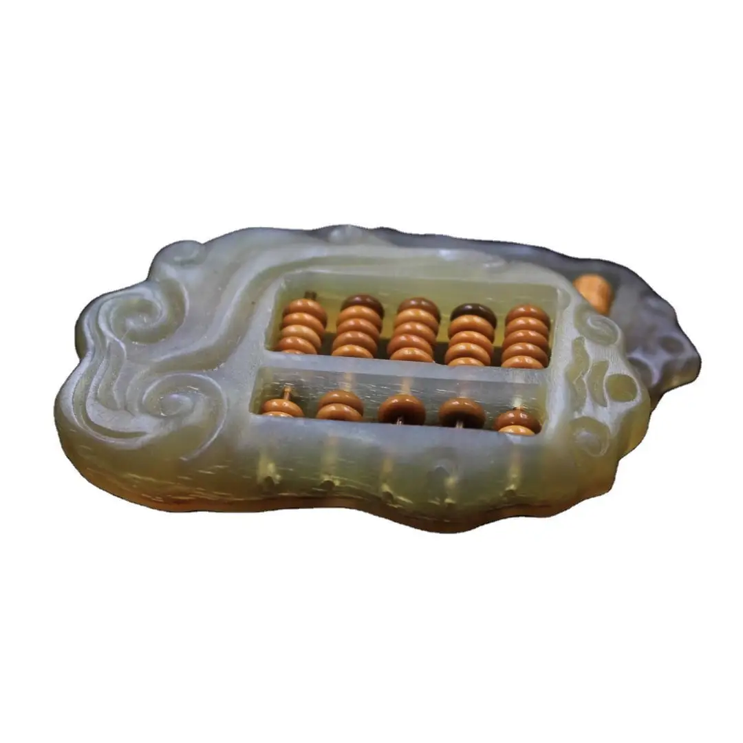 Natural Horn Abacus Pendant with Mahogany Beads - Image 4