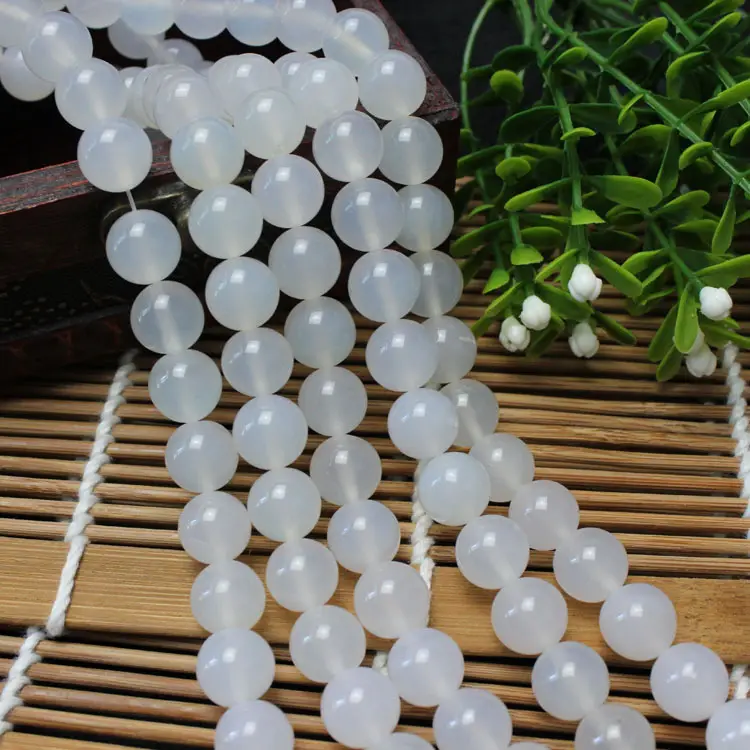 Natural White Agate Beads 4-14mm for DIY Jewelry - Image 3