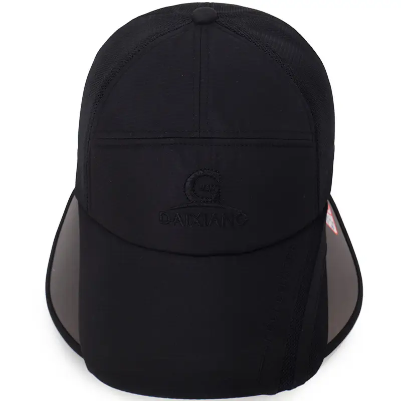 Men Telescopic Sun Hat Black Blue Adjustable - Image 3