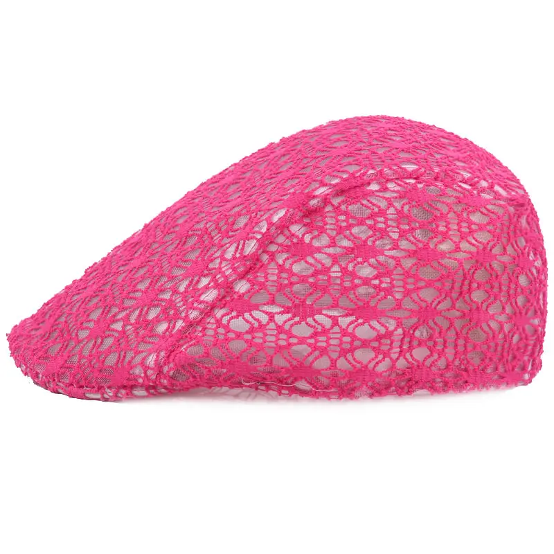 Lace Beret Cap for Women Summer Sun Protection Multi Color - Image 3