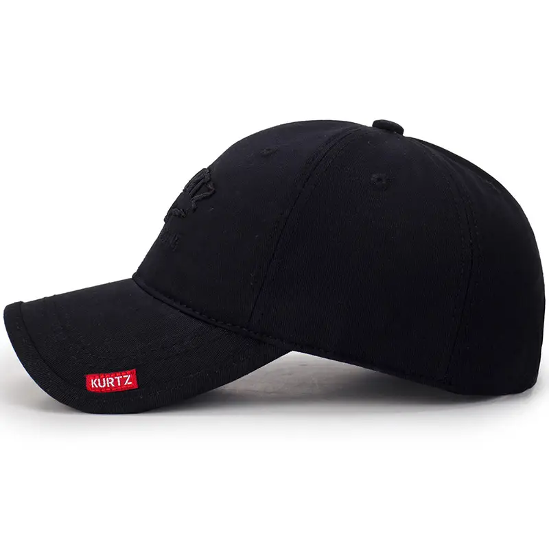 Men's Navy Blue Embroidered Baseball Cap with Brand Patch - Image 3
